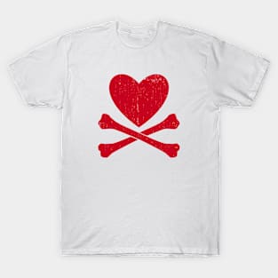 VALENTINE JOLLY ROGER skull and crossbones T-Shirt